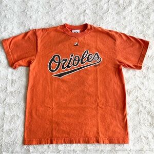 Baltimore Orioles Shirt Tee Youth Large Orange Majestic #19 Chris Crush Davis MD